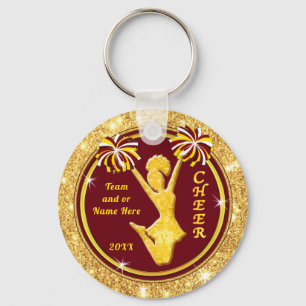 Maroon and Gold, Cheerleader Gifts Cheap, Cheer Keychain