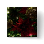 Maroon and Gold Christmas Tree I Holiday Photo Button