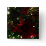 Maroon and Gold Christmas Tree I Holiday Photo Button