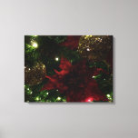 Maroon and Gold Christmas Tree I Holiday Photo Canvas Print