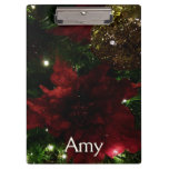Maroon and Gold Christmas Tree I Holiday Photo Clipboard