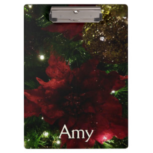 Maroon and Gold Christmas Tree I Holiday Photo Clipboard