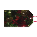 Maroon and Gold Christmas Tree I Holiday Photo Gift Tags
