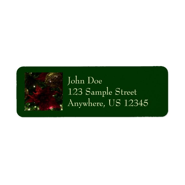 Maroon and Gold Christmas Tree I Holiday Photo Label (Front)