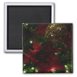 Maroon and Gold Christmas Tree I Holiday Photo Magnet