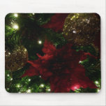 Maroon and Gold Christmas Tree I Holiday Photo Mouse Pad