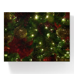 Maroon and Gold Christmas Tree I Holiday Photo Paperweight