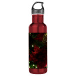 Maroon and Gold Christmas Tree I Holiday Photo Stainless Steel Water Bottle