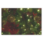 Maroon and Gold Christmas Tree I Holiday Photo Tissue Paper
