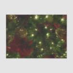 Maroon and Gold Christmas Tree I Holiday Photo Tissue Paper