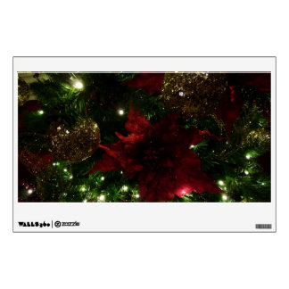 Maroon and Gold Christmas Tree I Holiday Photo Wall Decal