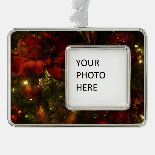 Maroon and Gold Christmas Tree II Christmas Ornament (Front)