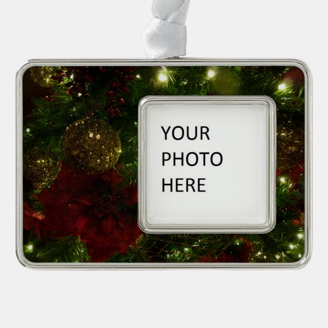 Maroon and Gold Christmas Tree II Christmas Ornament (Front)