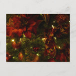 Maroon and Gold Christmas Tree II Holiday Postcard