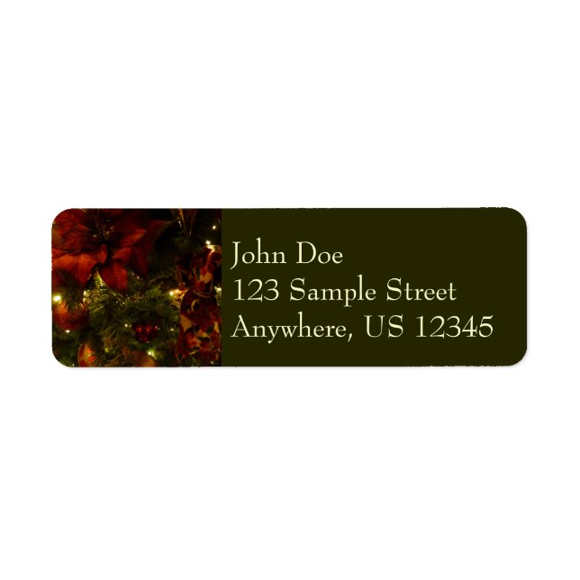 Maroon and Gold Christmas Tree II Label (Front)
