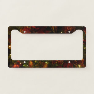 Maroon and Gold Christmas Tree II License Plate Frame