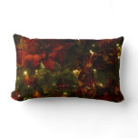 Maroon and Gold Christmas Tree II Lumbar Pillow