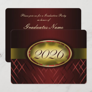 Maroon and Gold Class of 2026 Party Invitation