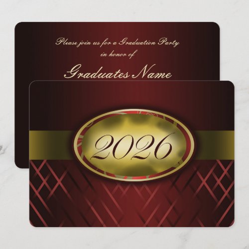Maroon and Gold Class of 2026 Party Invitation