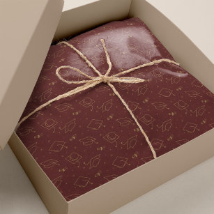 Maroon And Gold Craft Tissue Paper