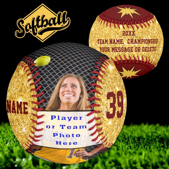 Maroon and Gold, Photo Softball (Photo softball. Unique softball gifts for players. Softball senior night gift ideas., personalized.)