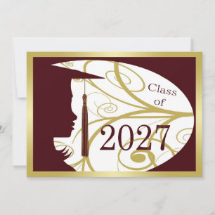 Maroon and Gold Silhouette 2027 Card