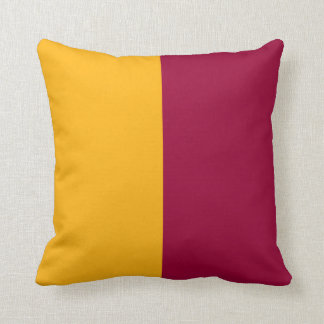 Maroon and Gold Split Color Throw Pillow