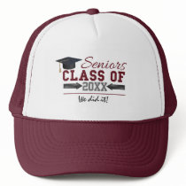 Maroon and Gray Graduation hat