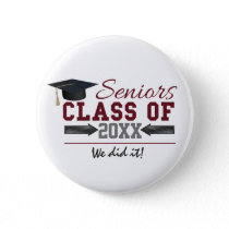 Maroon and Gray Typography Graduation Button