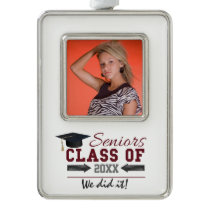 Maroon and Gray Typography Graduation ornament