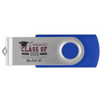 Maroon and Gray Typography Graduation USB USB Flash Drive