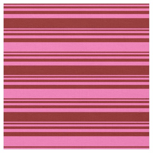 Maroon and Hot Pink Lined Pattern Fabric