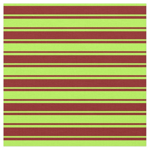 Maroon and Light Green Colored Lines Fabric
