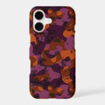 maroon and orange camo abstract iPhone 17 case