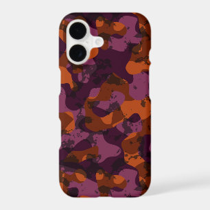 maroon and orange camo abstract iPhone 17 case