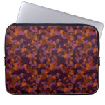 maroon and orange camo abstract laptop sleeve