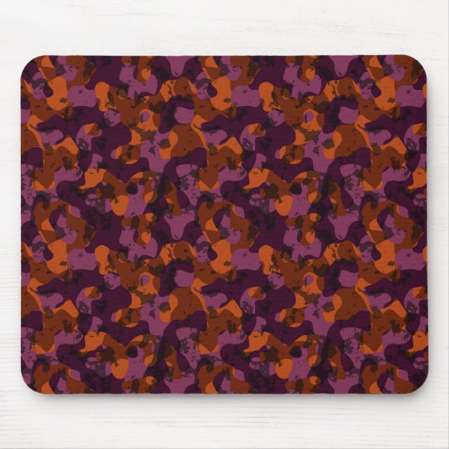 maroon and orange camo abstract mouse pad (Front)