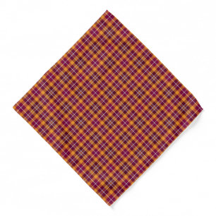 Maroon and Orange Sporty Plaid Bandana