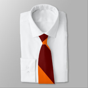 Maroon and Orange University Stripe Tie