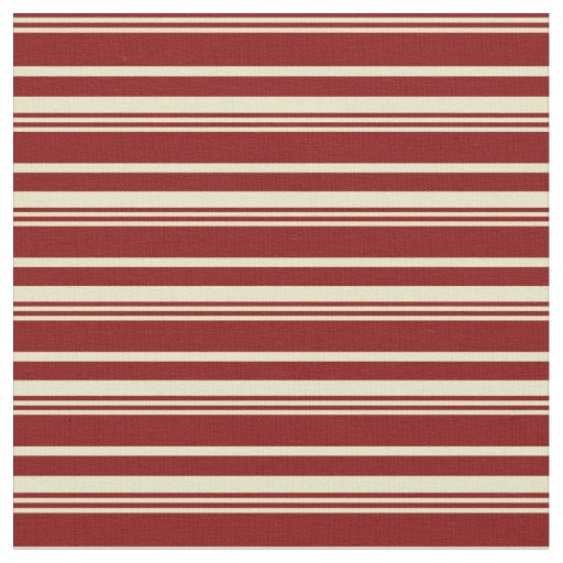 Maroon and Pale Goldenrod Pattern of Stripes Fabric