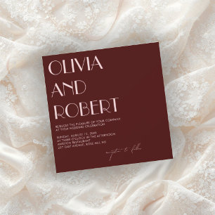 Maroon and pale pink esthetic wedding invitation 