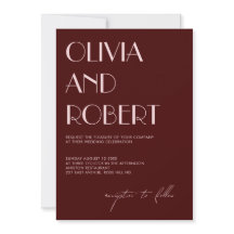 Maroon and pale pink esthetic wedding invitation