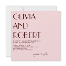 Maroon and pale pink esthetic wedding invitation