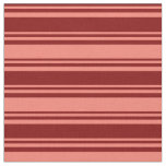 [ Thumbnail: Maroon and Salmon Lines/Stripes Pattern Fabric ]