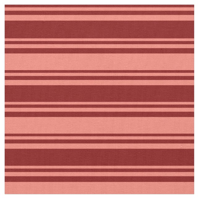 Maroon and Salmon Lines/Stripes Pattern Fabric (Close Up)
