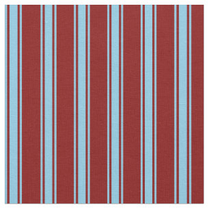 Maroon and Sky Blue Stripes Fabric