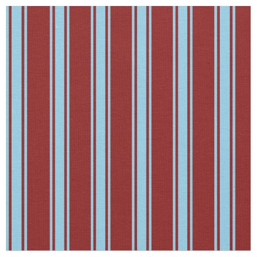 Maroon and Sky Blue Stripes Fabric