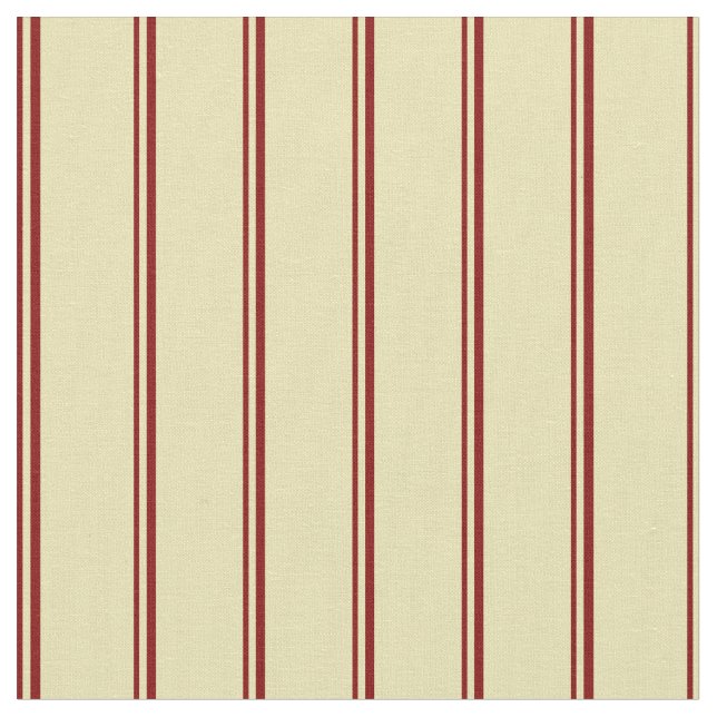 Maroon and Tan Colored Stripes Pattern Fabric (Close Up)