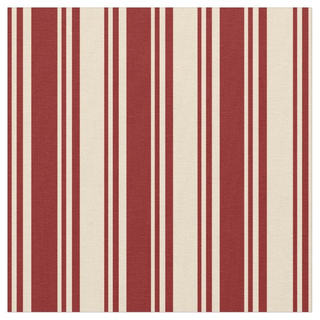 Maroon and Tan Pattern of Stripes Fabric (Close Up)