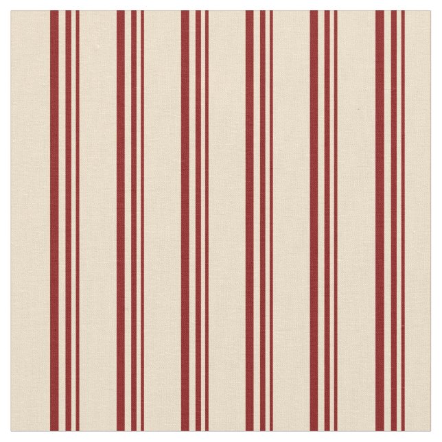 Maroon and Tan Stripes Pattern Fabric (Close Up)